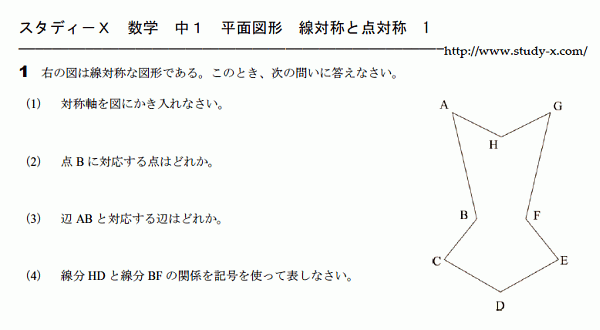 線対称と点対称 無料学習プリント教材